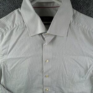 Eton White Shirt with Thin Black Pinstripes